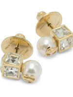 JIMMY CHOO Boucles d'oreilles Pearl Cube Doré Femme – Image 2
