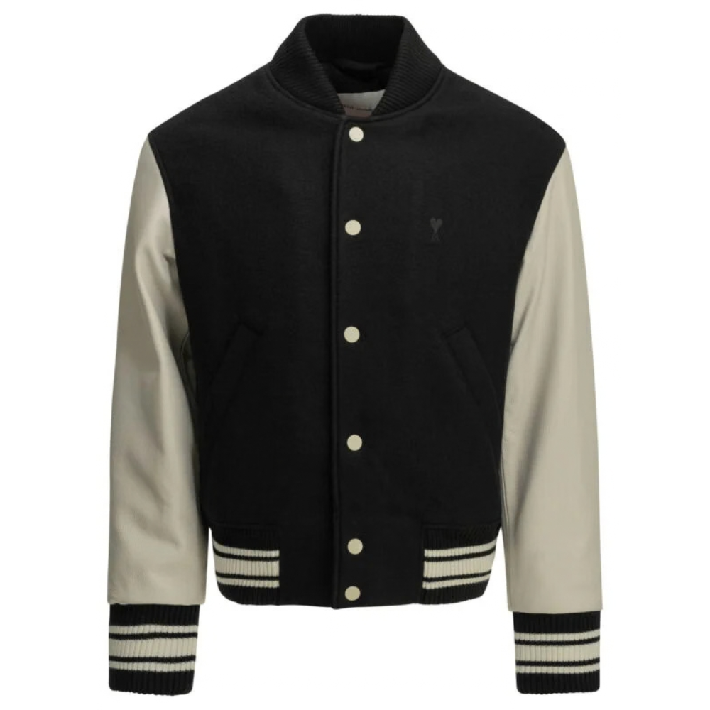 Sans titre (1000 x 1000 px) - 2026-10-05T220521.595 AMI PARIS blouson en laine homme noir – Image 1