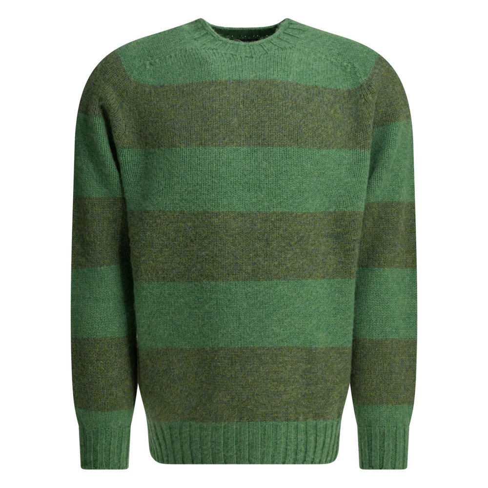 W25-beams20plus-3815025831965 BEAMS PLUS Pull col rond Laine Vert Homme – Image 1