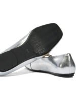 PINKO Ballerine Cuir Argenté Femme – Image 5