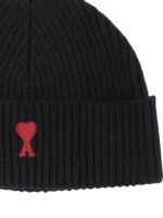 AMI PARIS Bonnet Merino Noir Homme – Image 3