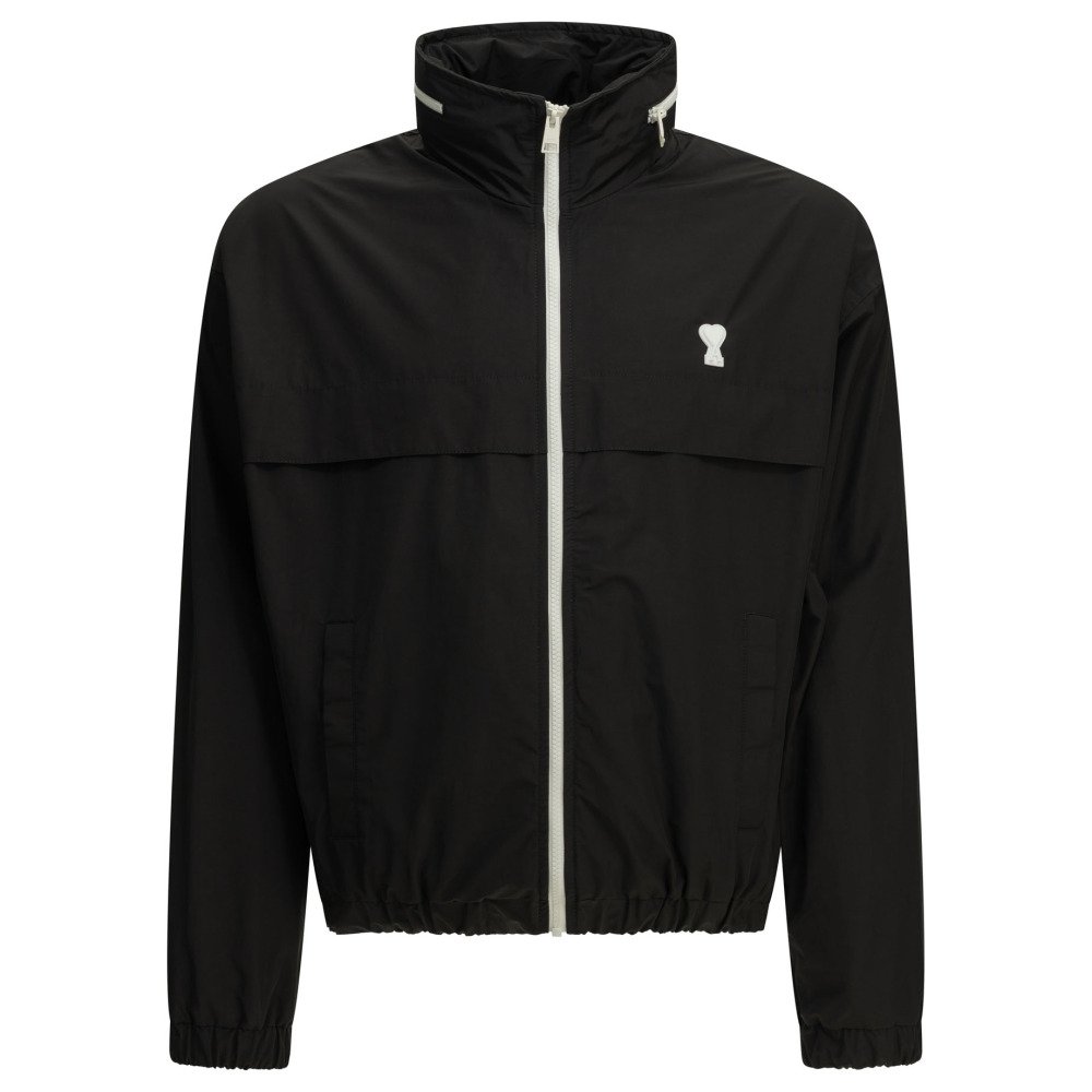 W26-ami20paris-HJK828PL0117001 AMI COUPE-VENT Ami de Coeur Noir – Image 1