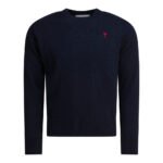 AMI PARIS Pull Crew Bleu Homme