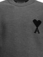 AMI PARIS Pull Ami de Coeur Gris Homme – Image 3