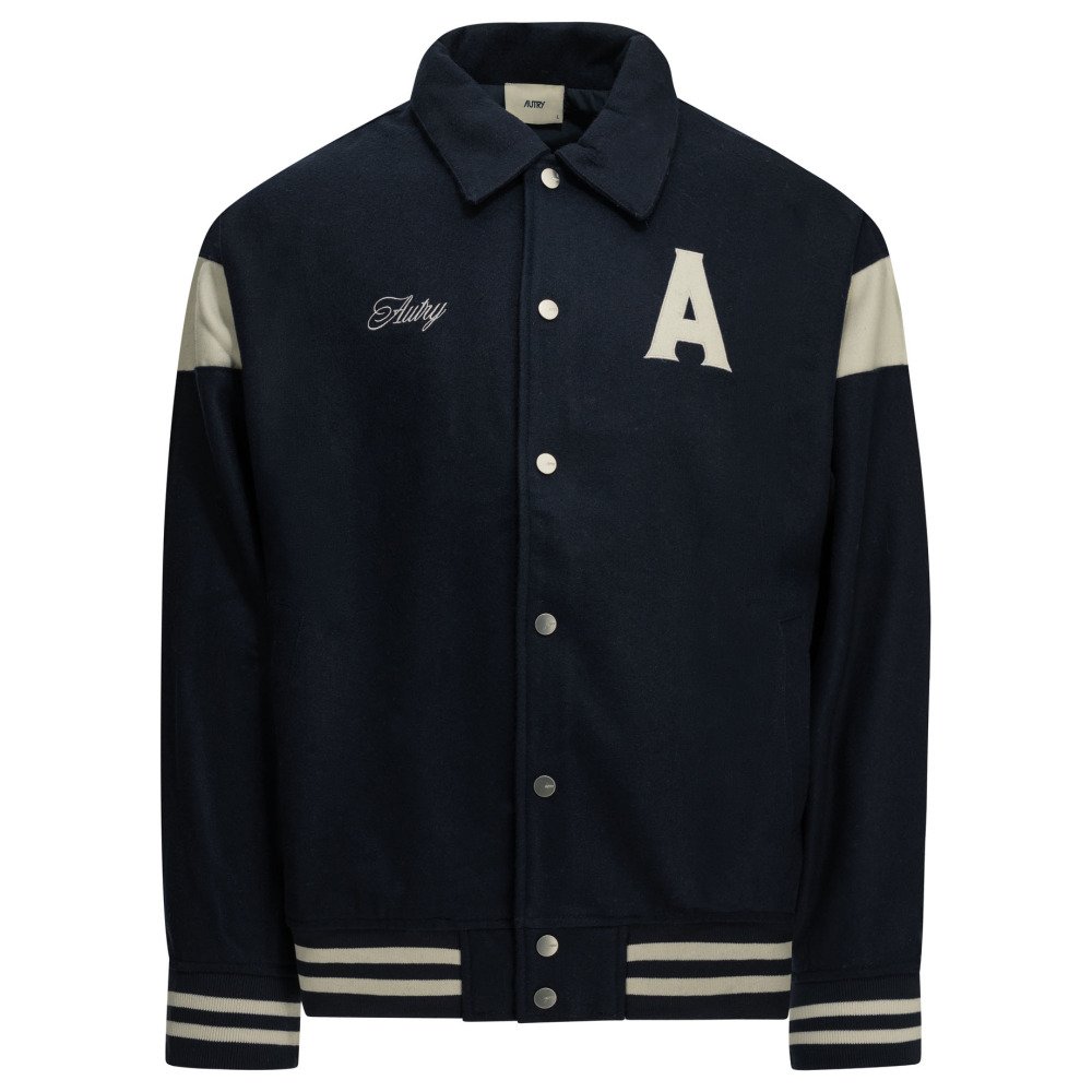 W26-autry-JAPX142T AUTRY Blouson Varsity College Bleu Homme – Image 1