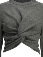 BALENCIAGA pull court femme gris – Image 3