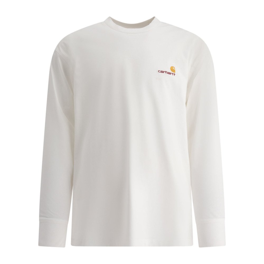 W26-carhartt20wip-I02995502XX CARHARTT WIP T-shirt American Script Blanc Homme – Image 1