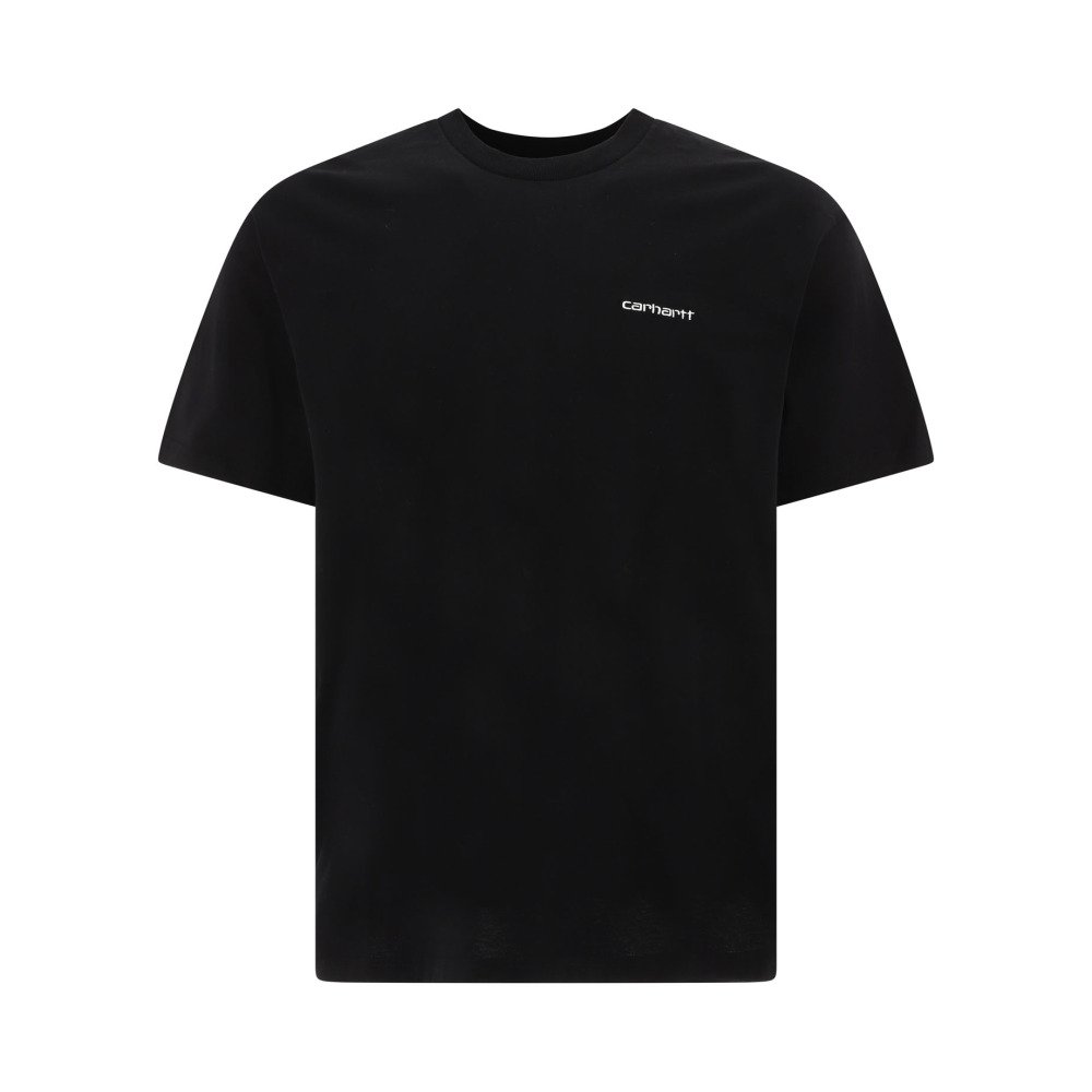 W26-carhartt20wip-I0304350D2XX CARHARTT WIP T-shirt Script Broderie Noir Homme – Image 1