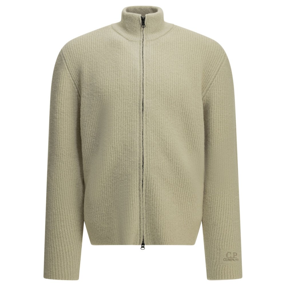 W26-cp20company-21CMKN249A110784A120 C.P. COMPANY Pull Bouclé Blanc Homme – Image 1