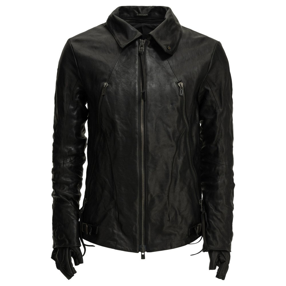 W26-dhygen-ST105-0226AGBLACK D.HYGEN Veste en cuir Noir Homme – Image 1