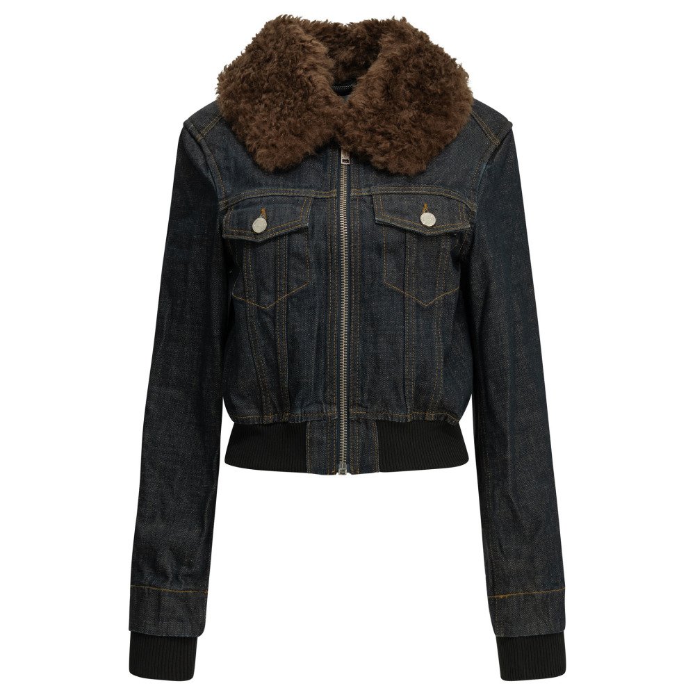 W26-ganni-A1130014077 GANNI Veste Flamed Bleu Femme – Image 1