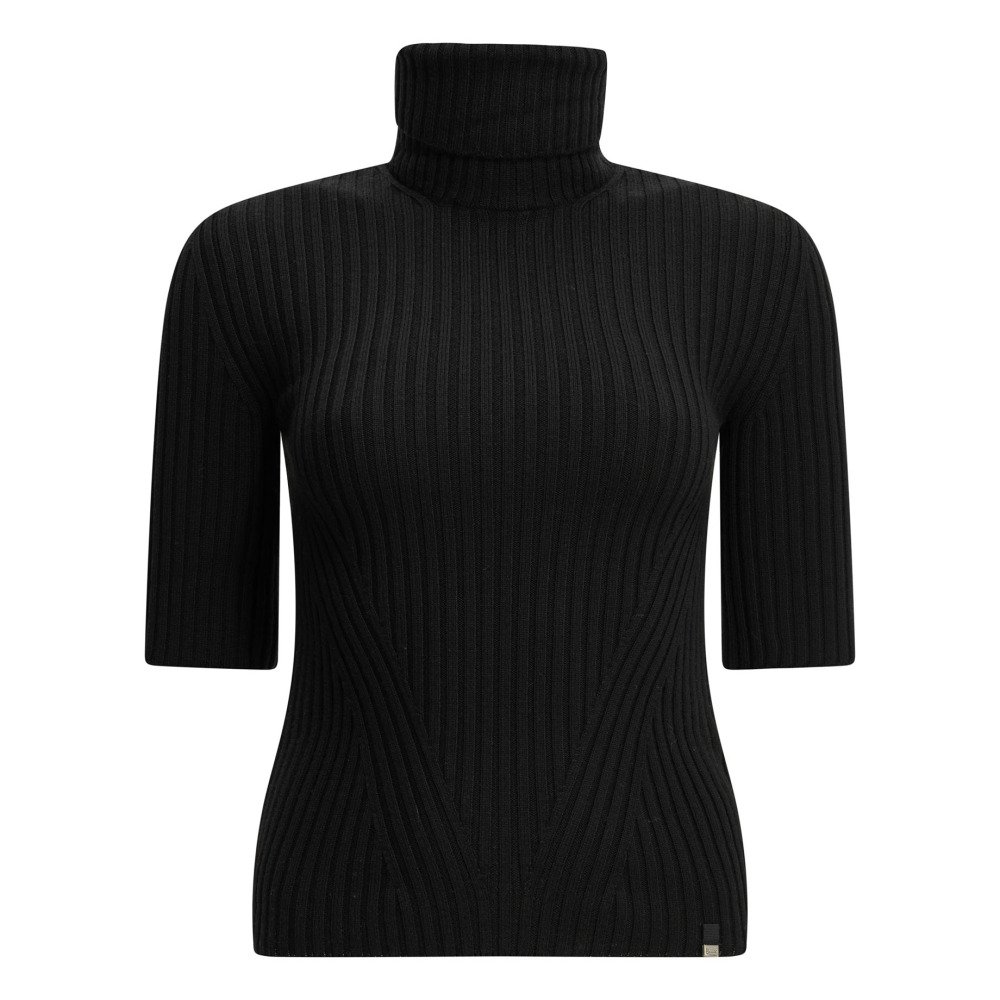 W26-herno-ML000085D703879300 HERNO Pull Col Roulé Noir Femme – Image 1