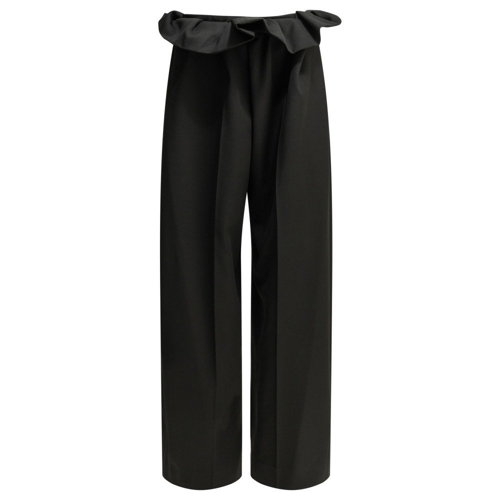 W26-khaite-3210586200 KHAITE Pantalon Kira Noir Femme – Image 1
