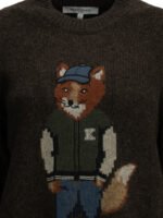 MAISON KITSUNÉ Pull Dressed Fox Marron Femme – Image 3
