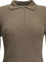 MAX MARA Pull Polo Cachemire Beige Femme – Image 3