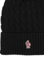 MONCLER GRENOBLE Bonnet Wool Logo Noir Femme – Image 3