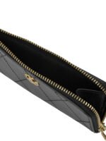TORY BURCH Porte-cartes Charlie Matelassé Noir Femme – Image 5