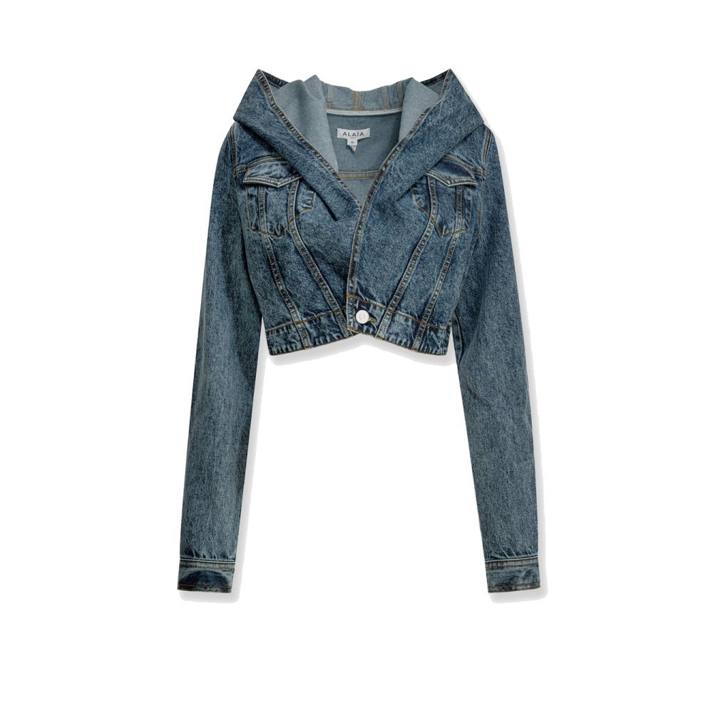 Alaïa Hooded denim jacket Alaïa Hooded denim jacket