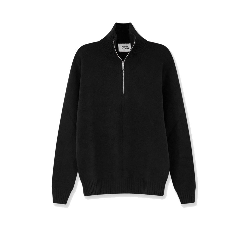 Alpha Studio Wool and cashmere half-zip cardigan Alpha Studio Wool and cashmere half-zip cardigan