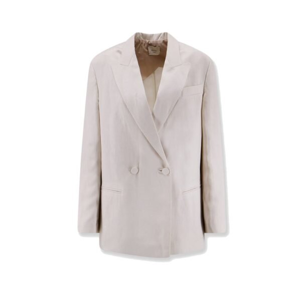 Alysi Double-breasted lyocell and linen blazer
