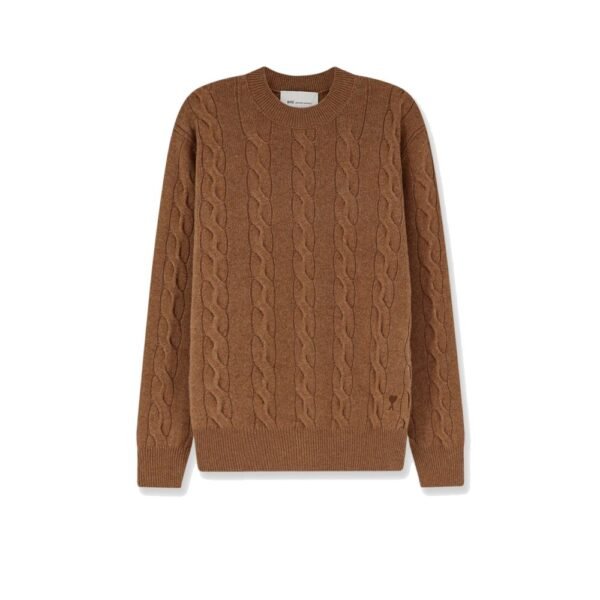 Ami Paris Braided knit wool sweater