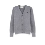 Ami Paris Wool cardigan with iconic embroidery