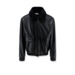 Arma Bari leather jacket with faux fur collar