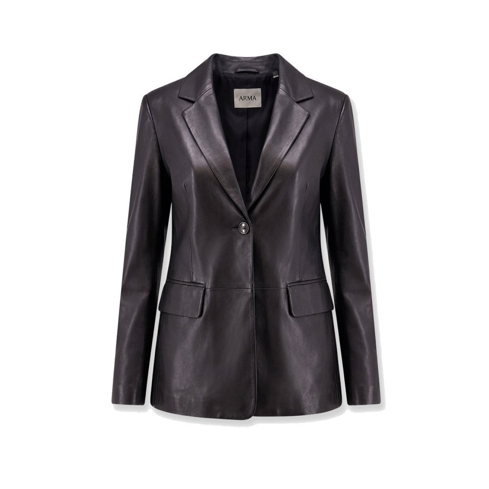 Arma Sema single-breasted leather blazer Arma Sema single-breasted leather blazer