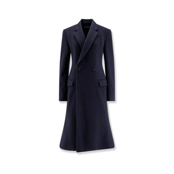 Balenciaga Godet Midi double-breasted wool coat