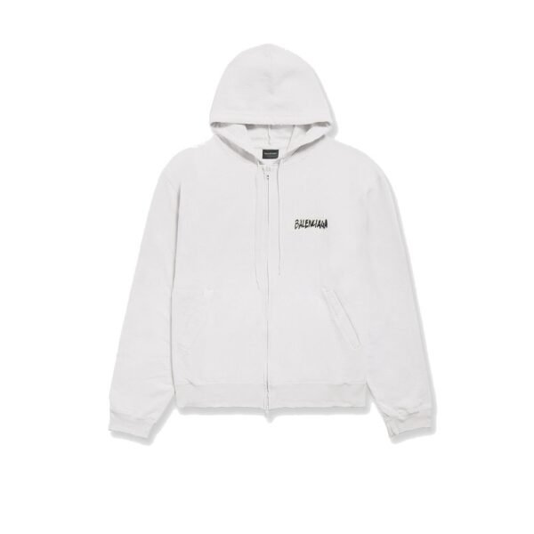 Balenciaga Over Zip-Up Hoodie cotton sweatshirt