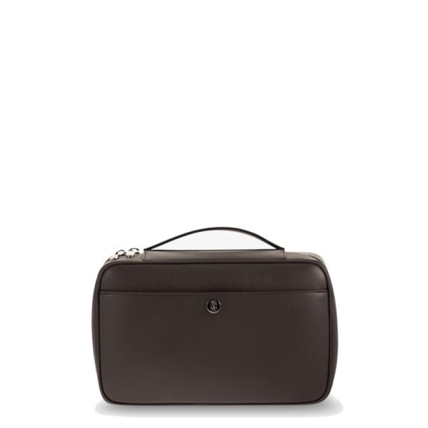 Brunello Cucinelli Leather beauty case with metal logo detail