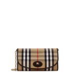 Burberry Coated canvas crossbody bag with check pattern