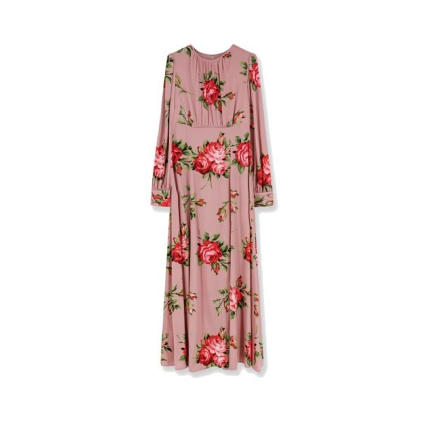 Dolce & Gabbana Long silk dress with Bouquet Rose print