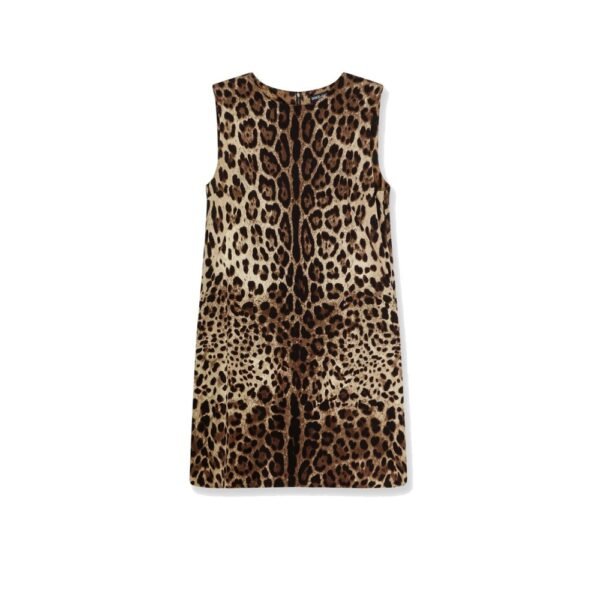 Dolce & Gabbana Stretch silk dress with Leopard print
