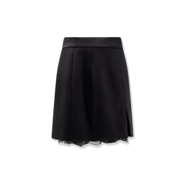 Dolce & Gabbana Virgin wool mini skirt with lace detail