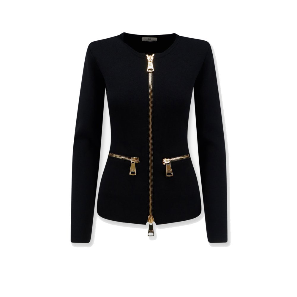 Elisabetta Franchi Knitted blazer with zip Elisabetta Franchi Knitted blazer with zip