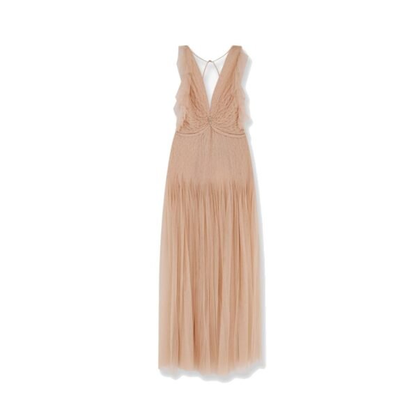 Elisabetta Franchi Red Carpet long dress with rhinestones detail