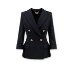 Elisabetta Franchi Stretch fabric blazer with logoed cufflinks