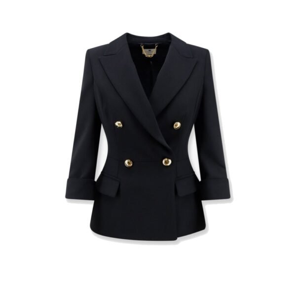 Elisabetta Franchi Stretch fabric blazer with logoed cufflinks