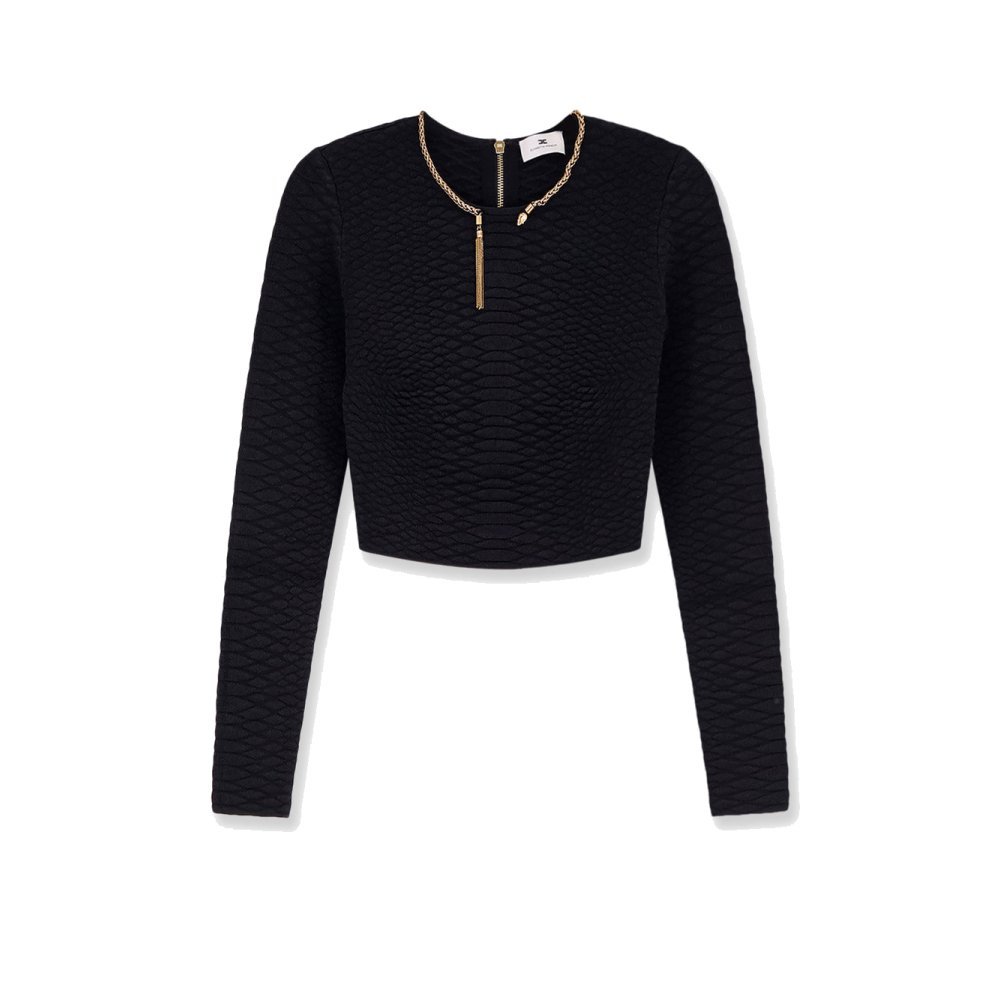 Elisabetta Franchi Tricot Sweater with snake metal choker Elisabetta Franchi Tricot Sweater with snake metal choker