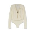 Elisabetta Franchi Viscose blend bodysuit with jewel charm detail