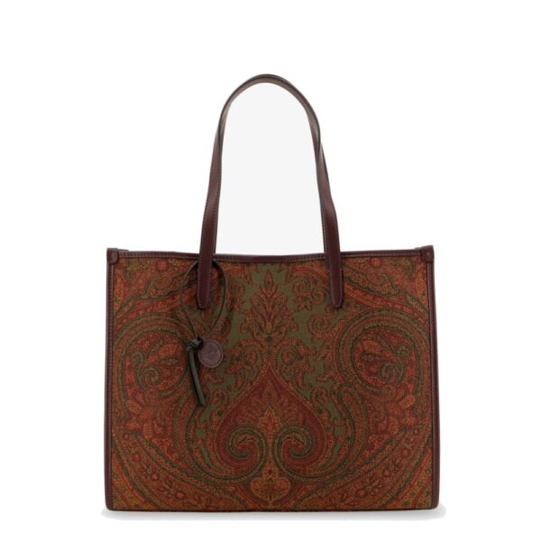 Etro Love Trotter Paisley jacquard shopping bag with leather handles
