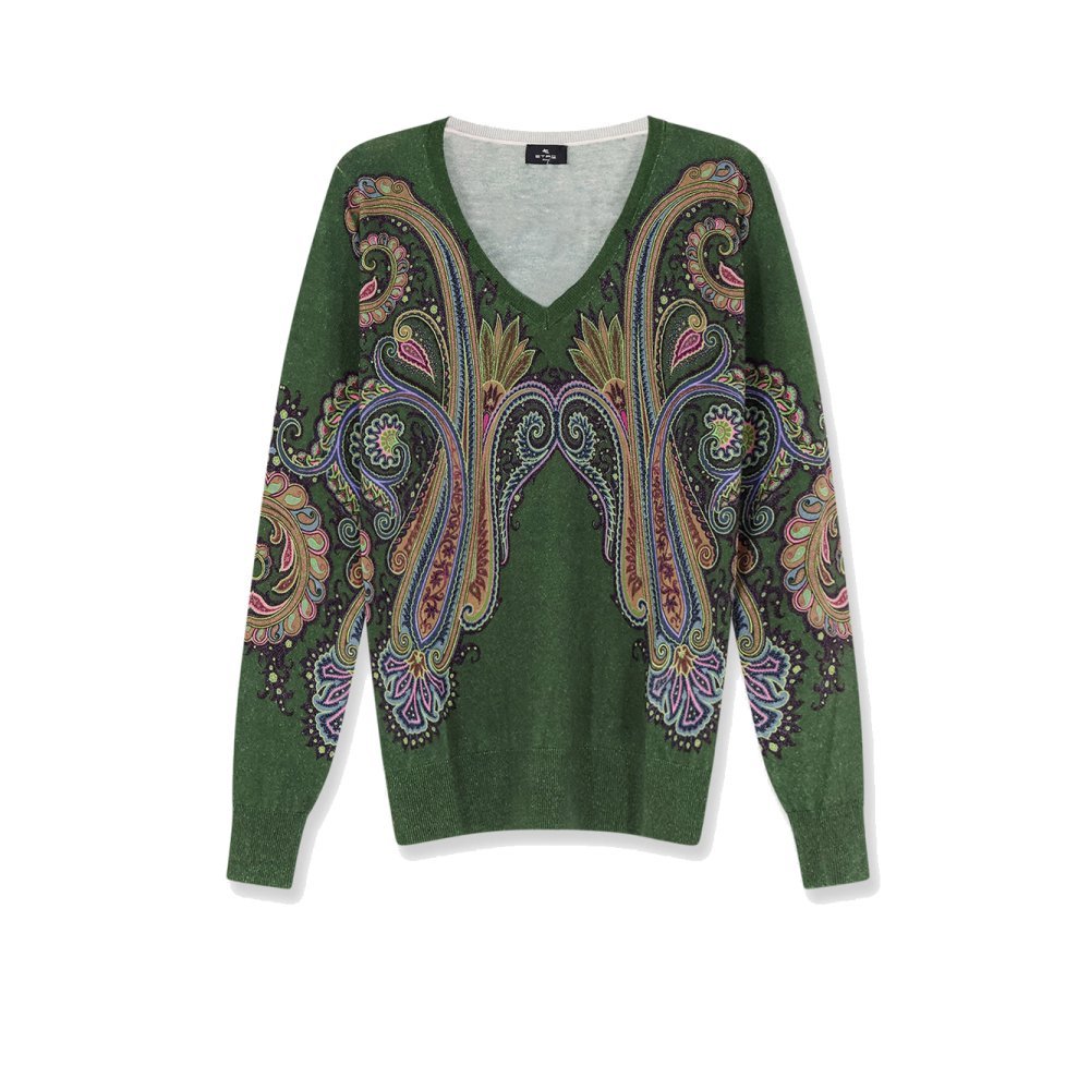 Etro Silk and cashmere blend sweater with iconic paisley print Etro Silk and cashmere blend sweater with iconic paisley print