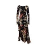 Etro Stretch viscose long dress with multicolor print