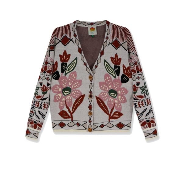 Farm Rio Cardigan with Multicolor embroidery
