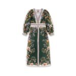 Farm Rio Long cotton dress with floral print