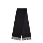 Fendi Black FF Zucca Double-faced wool and cashmere scarf