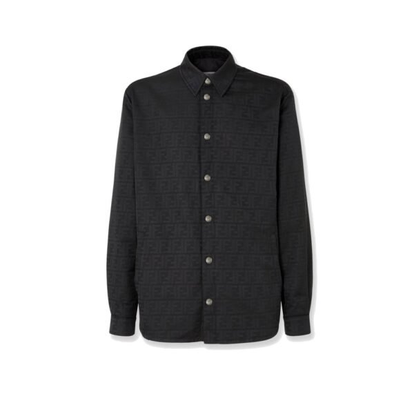 Fendi Black FF Zucca jacquard nylon blouson