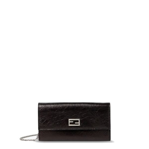Fendi Continental crackled leather wallet