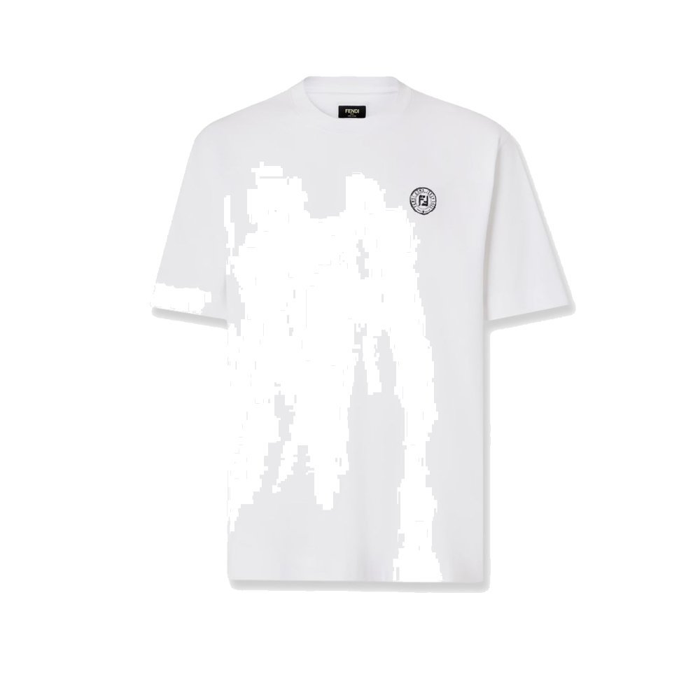 Fendi Cotton t-shirt with FF embroidery Fendi Cotton t-shirt with FF embroidery